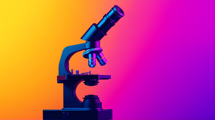 Microscope on Yellow and Purple Gradient Background