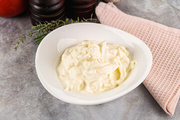 Italian soft young cheese stracciatella