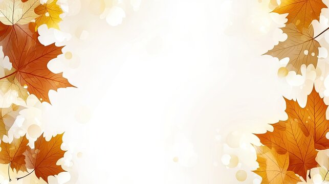 Autumn leaves frame, soft background, fall, nature, graphic design, for autumnal themes