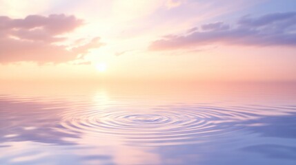 Obraz premium Serene Sunset Ripples Peaceful Water Sky Reflection