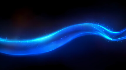 Blue Glowing Light Streaks in Abstract Design