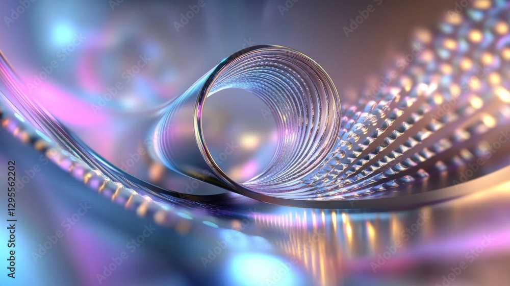 Poster dynamic flow of light patterns abstract art installation contemporary gallery vibrant colors close-u