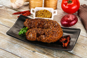 Baked pork tenderloin with mustard