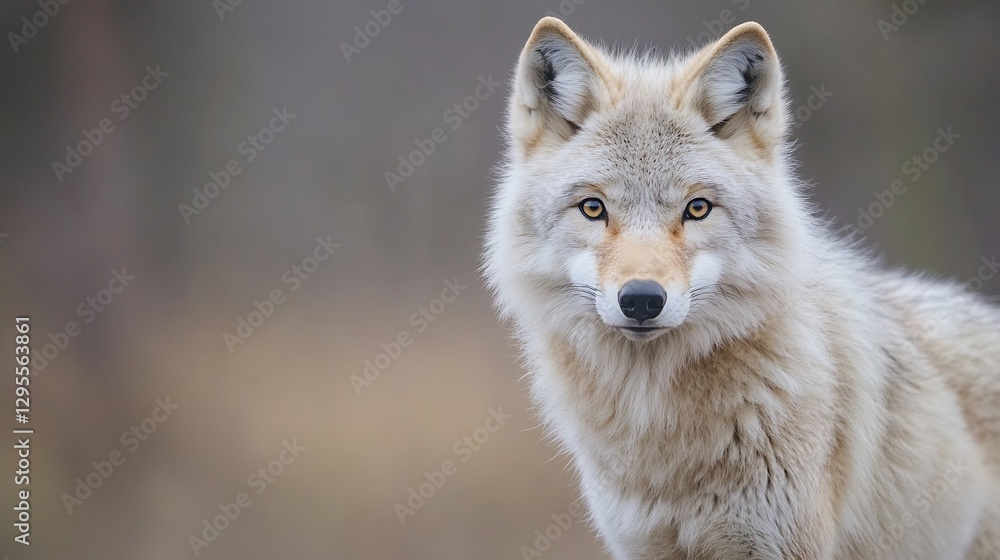 Poster majestic close up of a coyote in a natural setting capturing the beauty of wildlife : generative ai