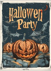 Vintage style halloween celebration post banner