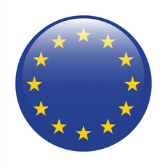 Flag of the European Union. EU flag. Flag icon. Standard color. Circle icon flag. Computer illustration. Digital illustration. Vector illustration.
