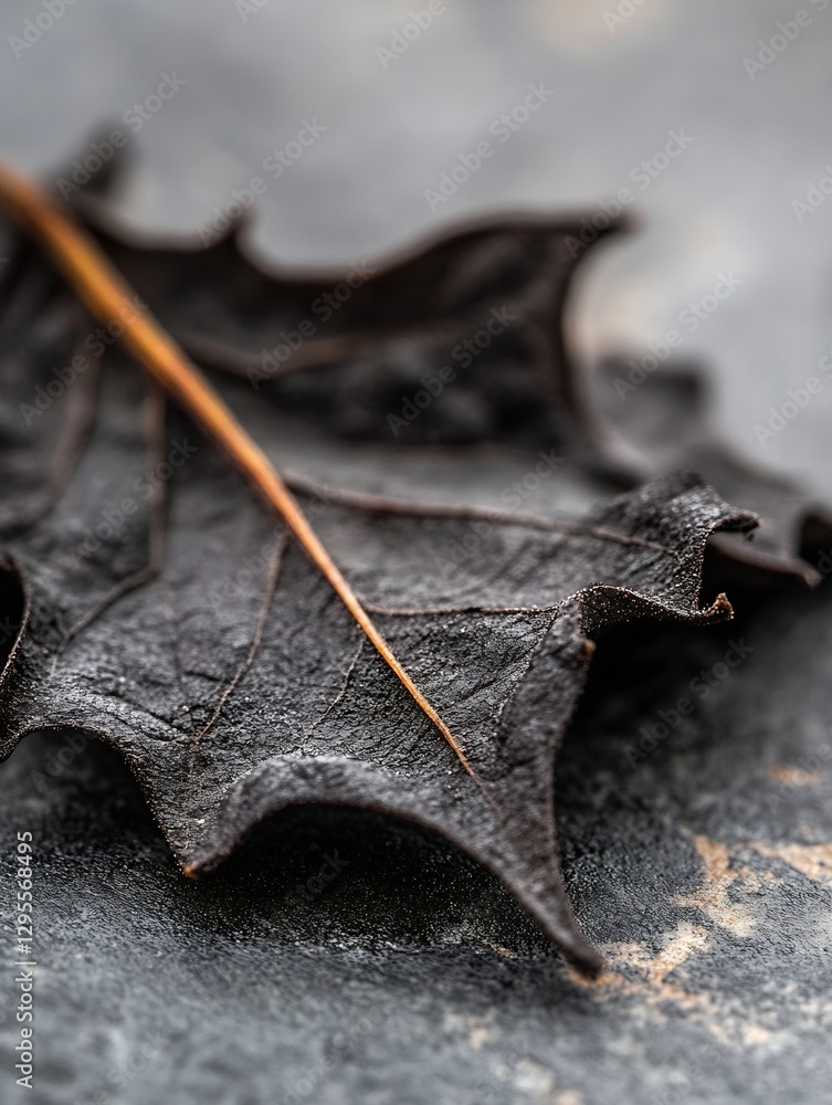 Poster artistic closeup of a textured dry leaf highlighting its intricate details and natural colors : gene
