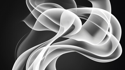 Abstract Black and White Flowing Design