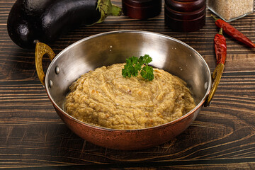 Eggplant dip - Mutabal with tahini paste