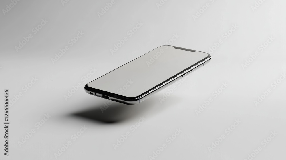 Poster innovative smartphone floating in studio technology showcase minimalistic environment dynamic perspe