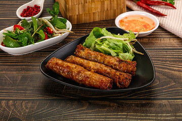 Fried Vietnamese spring roll with special sauce