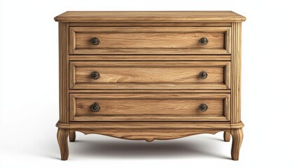 French country style chest of drawers displayed on solid white background