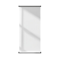 Blank retractable banner stand design template mock-up sunlit background