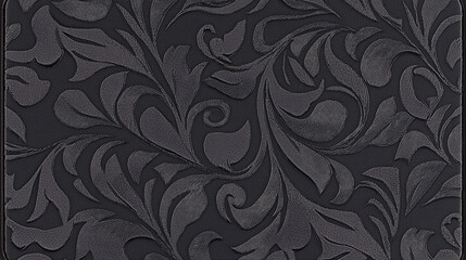 Fototapeta premium Dark Embossed Floral Pattern Design