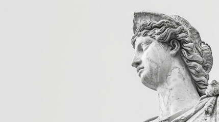 Statue of a woman with a hat on her head