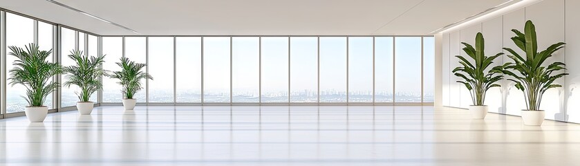 Modern Office Interior with Plants