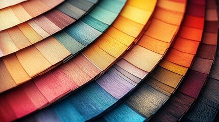 Obraz premium Colorful wood sample swatches arranged in a circular pattern, showcasing various shades and textures.