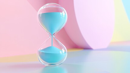 Pastel Hourglass, Time Passing, Minimalist Scene