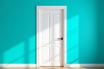 Teal Wall with White Door - Interior Design Ideas and Room Colors
