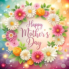 Happy birthday card background with flowers.