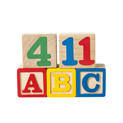 ABC blocks isolated on transparent background  