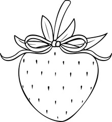Coquette strawberry clipart coloring