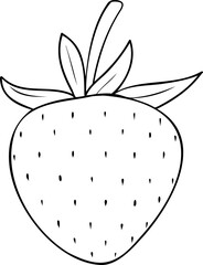 Strawberry doodle outline