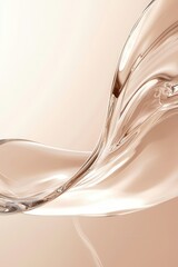 Liquid gel or serum on gold isolated background