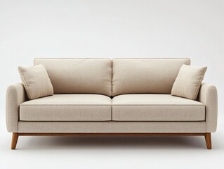 Fototapeta premium 3D Render of a Beige Fabric Sofa in a Minimalist Living Room 