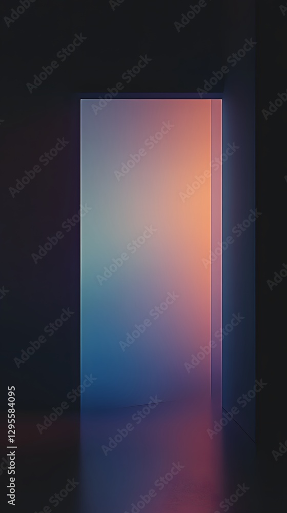 Poster an open doorway reveals a gradient of illuminated colors within