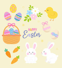 Easter clip art vector illustration set
