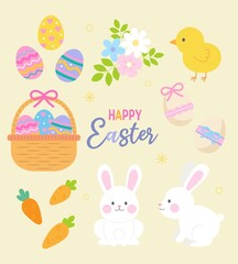 Easter clip art vector illustration set