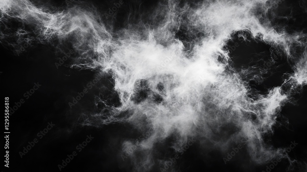 Poster ethereal black and white smoke abstract cloud composition for artistic backgrounds and textures : ge