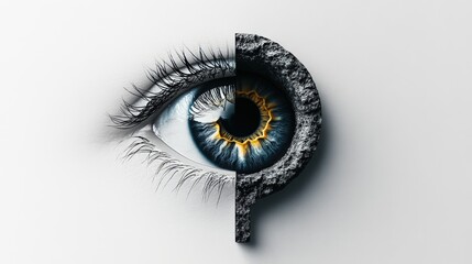 Minimalist abstract vision through a keyhole evokes curiosity and exploration