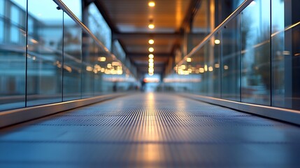 Modern Passageway with Gleaming Floors and Soft Lighting Urban Architecture : Generative AI