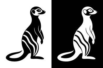Meerkat Logo Silhouette Vector – Ideal for Wildlife & Safari Themes.