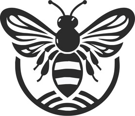 Stylized bee illustration showcasing intricate wing patterns and body details, ideal for nature-themed designs