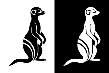Meerkat Logo Silhouette Vector – Ideal for Wildlife & Safari Themes.