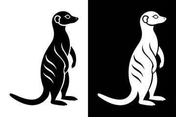 Meerkat Logo Silhouette Vector – Ideal for Wildlife & Safari Themes.