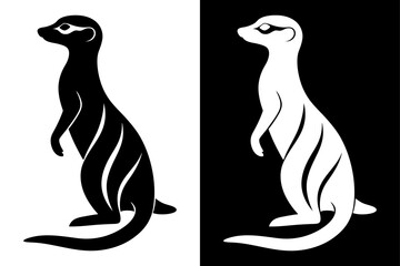 Meerkat Logo Silhouette Vector – Ideal for Wildlife & Safari Themes.
