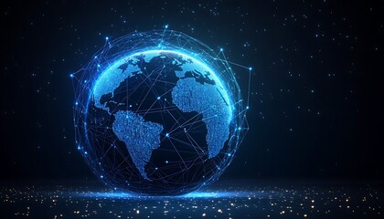 Fototapeta premium Digital Earth Network Global Connection