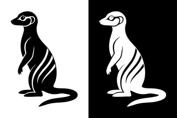 Meerkat Logo Silhouette Vector – Ideal for Wildlife & Safari Themes.