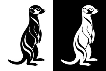 Meerkat Logo Silhouette Vector – Ideal for Wildlife & Safari Themes.