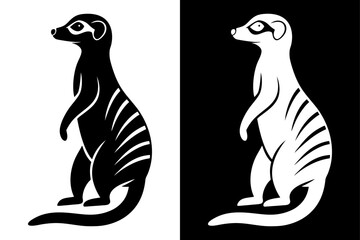 Meerkat Logo Silhouette Vector – Ideal for Wildlife & Safari Themes.
