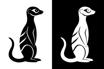 Meerkat Logo Silhouette Vector – Ideal for Wildlife & Safari Themes.