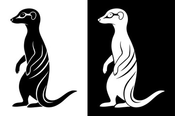Meerkat Logo Silhouette Vector – Ideal for Wildlife & Safari Themes.