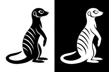 Meerkat Logo Silhouette Vector – Ideal for Wildlife & Safari Themes.