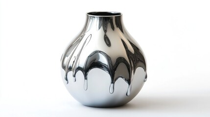 Futuristic vase with liquid metal dripping effect contemporary setting gigapixel hq scale modern aesthetic