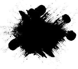 black ink brush painting banner label grunge graphic element abstract background