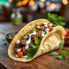 Spiced Lamb Taco with Yogurt Dressing